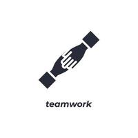 Vector sign teamwork symbol is isolated on a white background. icon color editable.