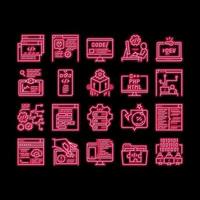 Dev Code Occupation neon glow icon illustration vector