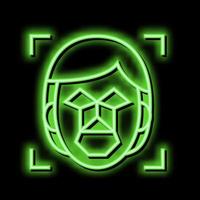 face recognition points and structure neon glow icon illustration vector