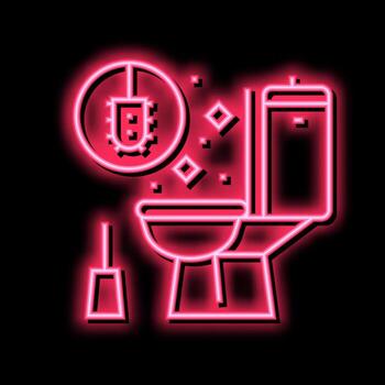 baño limpieza neón resplandor icono ilustración vector