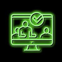 customer of crowdsoursing service neon glow icon illustration vector