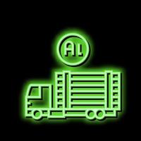 transportation and delivery aluminium production neon glow icon illustration vector