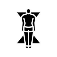 reloj de arena masculino cuerpo tipo glifo icono vector ilustración