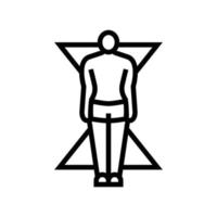 hourglass male body type line icon vector illustration