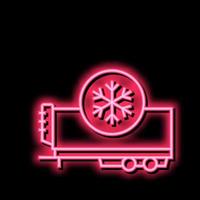 refrigerator trailer neon glow icon illustration vector