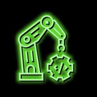 robotics arm technology neon glow icon illustration vector