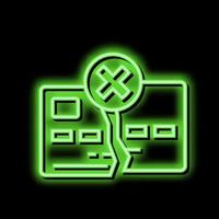 damaged card neon glow icon illustration vector