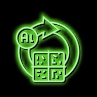 recycling aluminium production neon glow icon illustration vector