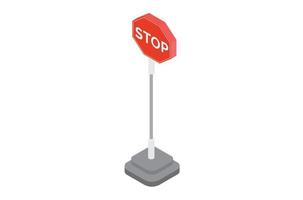llustration of No Waiting sign on white background, vector 3d isometric Suitable for Diagrams, Infographics, And Other Graphic Related Assets