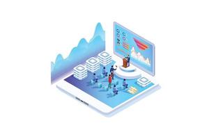 Isometric Online Auction Illustration, Web Banners, Suitable for Diagrams, Infographics, Book Illustration, Game Asset, And Other Graphic Related Assets vector