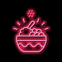 breakfast food plate neon glow icon illustration vector