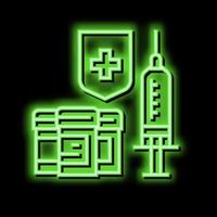 syringe medical treatment and health protect neon glow icon illustration vector