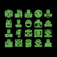 Protect Technology neon glow icon illustration vector