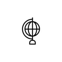 Globe icon with outline style vector