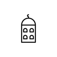 mezquita icono con contorno estilo vector