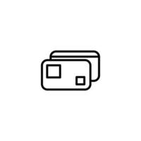 ID card icon with outline style vector