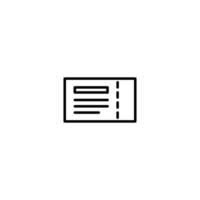 Ticket icon with outline style vector