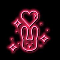 love rabbit neon glow icon illustration vector