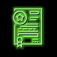 contract bonus neon glow icon illustration vector