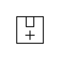 Box icon with outline style vector