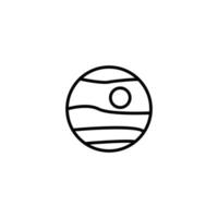 planeta icono con contorno estilo vector
