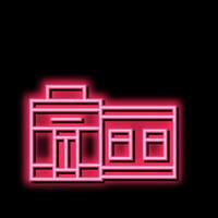 store building neon glow icon illustration vector