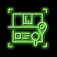 scanning and researching box neon glow icon illustration vector