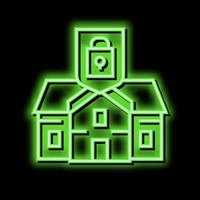 house protect neon glow icon illustration vector