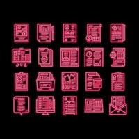 Reports Documentation neon glow icon illustration vector