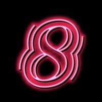 eight number neon glow icon illustration vector