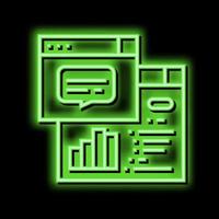 tasks hierarchy digital processing neon glow icon illustration vector