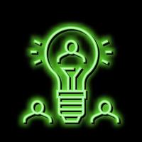 idea for search potential client and crowdsoursing neon glow icon illustration vector