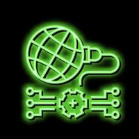 global electric energy saving neon glow icon illustration vector