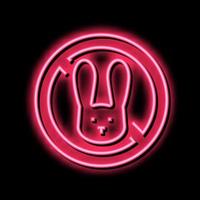 stop kill rabbits neon glow icon illustration vector