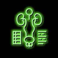 examining genitourinary system neon glow icon illustration vector