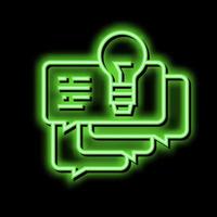 idea for ask customers about service neon glow icon illustration vector