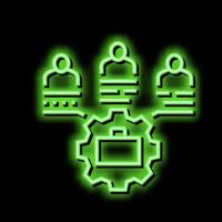 settings of business crowdsoursing neon glow icon illustration vector