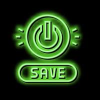 power on off button energy saving neon glow icon illustration vector