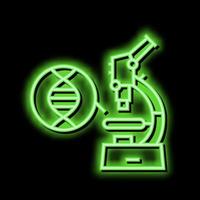 microscope for research genetic molecule neon glow icon illustration vector