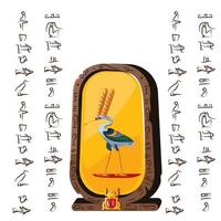 Stone board, clay tablet and Egyptian hieroglyphs vector