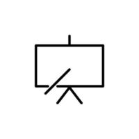 Whiteboard icon with outline style vector