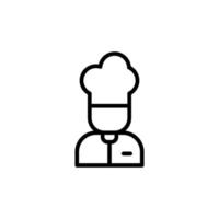 cocinero icono con contorno estilo vector