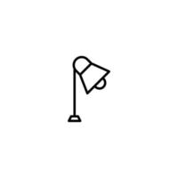 Lamp icon with outline style vector