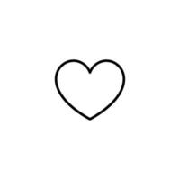 Heart icon with outline style vector