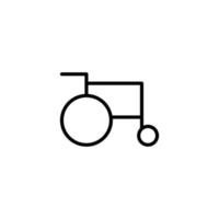 Wheelchair icon with outline style vector