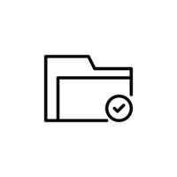 Folder icon with outline style vector