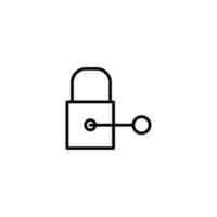 Padlock icon with outline style vector