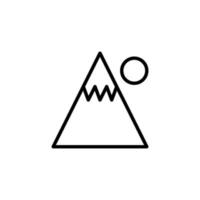 Mountain icon with outline style vector