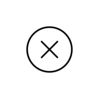 Close icon with outline style vector