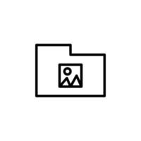 Folder icon with outline style vector